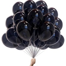 Metalik Balon Siyah 50 Adet
