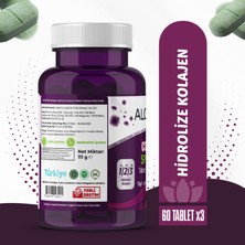 Algolina Collagen + Spirulina Tablet Takviye Edici Gıda -1260 mg 60 Tablet-(Kolajen Tip 123) x 3 Adet