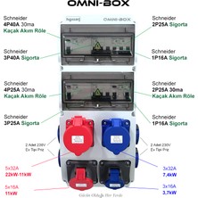 Omnı-Box Elektrikli Araç Kombinasyon Kutusu 5X32A + 3X32A + 5X16 + 3X16 + 1X16A - Tüm Mobil Şarj Istasyonlarına Tek Çözüm