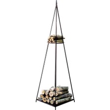 Odun Koyma Rafı Üçgen Tasarım Dış Mekan Odunluk