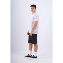 Behind Look V Yaka Modal Flamlı T-Shirt Gri