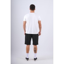 Behind Look V Yaka Modal Flamlı T-Shirt Ekru