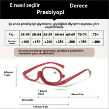 Faven 1 Çift Döner Lensli Büyüteçli Çok Fonksiyonlu Moda Desenli Çene Makyaj Presbiyopi Gözlükleri (Yurt Dışından)
