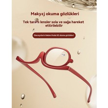 Faven 1 Çift Döner Lensli Büyüteçli Çok Fonksiyonlu Moda Desenli Çene Makyaj Presbiyopi Gözlükleri (Yurt Dışından)
