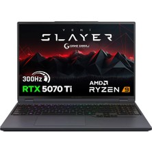 Game Garaj Slayer R9T3D-5070TI C1 Amd Ryzen 9 9955HX3D 32GB Ram 1tb SSD RTX5070TI 16" Qhd IPS 300Hz Freedos Taşınabilir Bilgisayar