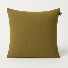 Soft Dokulu Keten Hardal Renk Kırlent Kılıfı (45 x 45)