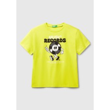 United Colors Of Benetton Erkek Çocuk Siyah Grafik Baskılı Kısa Kollu T-Shirt