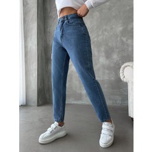 Dema Yüksek Bel Pamuklu Mom Jean