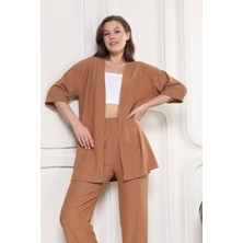 Şık - Kimono Hırkalı Bürümcük Takım Oversize Düşük Kol M - 6xl
