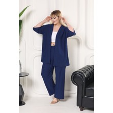 Kimono Hırkalı 2li Alt Üst Takım Bürümcük Kumaş Yazlık M-6xl