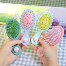 Concerto Beach Sevimli Şeker Renk Kedi Pençe Yay Anti-Vida Saç Fırçası Tarak Masaj Taşınabilir Dolaşık Çözücü Ev Banyo Saç Fırçası Kadınlar Için Bebek Şeyler (Yurt Dışından)
