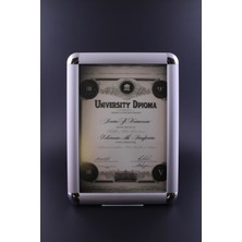 A4 Alüminyum Çerçeve 1 Adet Rondo Köşe Aç Kapa Açılır Kapanır - Belge Çerçevesi