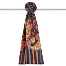 Turuncu Sarmaşık Desen Soft Şal