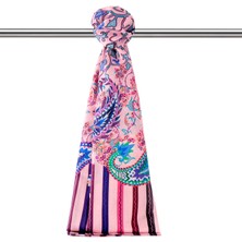 Pembe Sarmaşık Desen Soft Şal