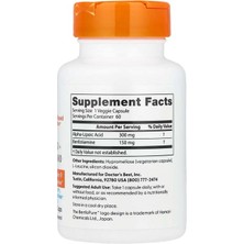 Doctor's Best Benfotiamin 150 + Alfa-Lipoic Acit 300, 60 Bitkisel Kapsül-Usa Veriyon-Dmmedicine'den