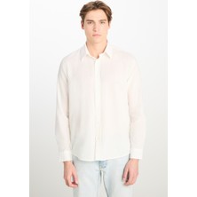 Lee L2510557100 Beyaz Erkek Regular Fit Tek Cep Uzun Kol Gömlek