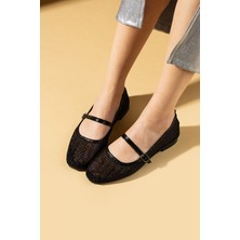 Pembe Potin Küt Burunlu Fileli Toka Detaylı Rahat Taban Kadın Babet 008-008-25FILE