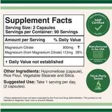 Double Wood Magnesium Citrate 800  mg  180 Dietary Supplement