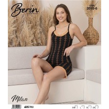 Berin Kadın Alt Üst Dantel Detaylı Şortlu Gecelik Takımı Bambu Milan Kumaş 2010