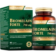 Nutraxin bromelain Forte 750 Mg 60 Tablet Krom Yeşilçay Probiyotik