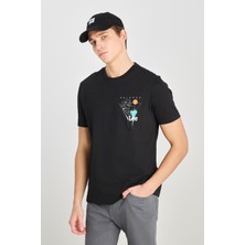 Lee L2510319001 Siyah Erkek Bisiklet Yaka Baskılı T-Shirt