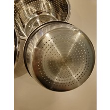 Tash Home Çelik Süzgeç Çok Amaçlı Mutfak Süzgeci Seti 3’lü Pirinç Bulgur Makrna Vb. Paslanmaz Çelik 304 Kalite Çelik Süzgeç Tash Home Çelik Süzgeç