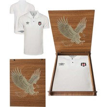Beşiktaş Umbro Orijinal Beyaz Polo Yaka T-Shırt Ahşap Kutu Hediyeli