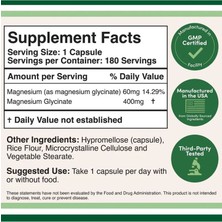 Double Wood Magnesium Glycinate 400  mg  180 Kapsül