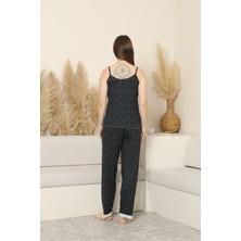 Puantiyeli Askılı Pijama Takımı