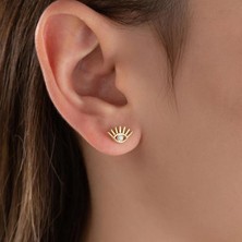 Vaoov 925 Ayar Gümüş Minimal Göz Küpe