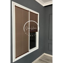 Serin Home Collection Kahverengi Katlanabilir Plise Perde, Cam Balkon Perdeleri, Ofis Perdeleri, Pvc Pencere Perdeleri