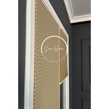 Serin Home Collection Koyu Krem Katlanabilir Plise Perde, Cam Balkon Perdeleri, Ofis Perdeleri, Pvc Pencere Perdeleri