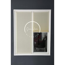 Serin Home Collection Krem Katlanabilir Plise Perde, Cam Balkon Perdeleri, Ofis Perdeleri, Pvc Pencere Perdeleri