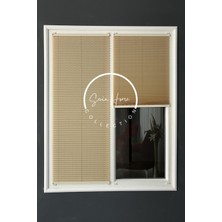 Serin Home Collection Koyu Krem Katlanabilir Plise Perde, Cam Balkon Perdeleri, Ofis Perdeleri, Pvc Pencere Perdeleri
