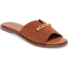 Tergan  Taba Hakiki Süet Deri Kadın Terlik - K24Y1TR67429-K59