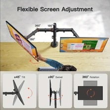 Masaüstü Ergonomik Ayarlanabilir 14-32” Çift Kol Monitör Tutucu Monitör Askısı