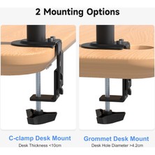 Masaüstü Ergonomik Ayarlanabilir 14-32” Çift Kol Monitör Tutucu Monitör Askısı