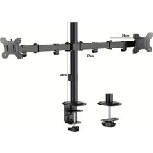 Masaüstü Ergonomik Ayarlanabilir 14-32” Çift Kol Monitör Tutucu Monitör Askısı