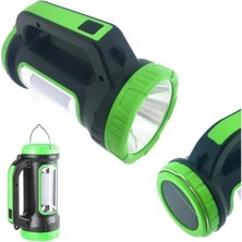 20W Solar Güneş Enerjili ve USB Şarjlı Powerbank Özellikli Çok Fonksiyonlu Işıldaklı El Feneri