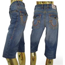 True Relıgıon S- M / 29, Diz Hizası #bermuda, #caprı, #jeans #denim #dikiş Vurgulu #pantolon