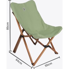 Bag The Joy Ahşap Katlanır Kamp & Bahçe Sandalyesi – Kahverengi  - Su Yeşili Kılıf