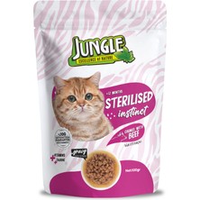 Jungle Kısırlaştırılmış Kedi Maması Sığır Eti Parçalı Pouch 100 gr