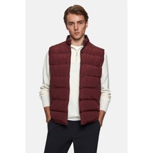 Bordo Renkli Twn Slim Fit Düz Yelek Mont Erkek Günlük Kullanım İçin S Beden