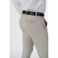 Esnek Kumaş Slim Fit Chino Erkek Pantolon Krem