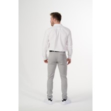 Esnek Kumaş Slim Fit Chino Erkek Pantolon Gri