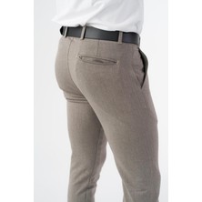 Esnek Kumaş Slim Fit Chino Erkek Pantolon Kahve