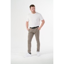 Esnek Kumaş Slim Fit Chino Erkek Pantolon Kahve