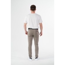 Esnek Kumaş Slim Fit Chino Erkek Pantolon Kahve