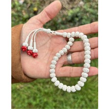 Gül Detaylı Üç Sallantılı Gümüş Rengi Gümüş Kazaziye Tesbih - Kazaz Tesbih Sevenlere En Güzel Hediye