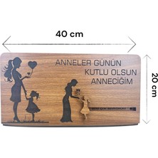 Anneler Günü Mesajlı Mdf Lazer Kesim Vitrin Dekorasyonu (Kız Çocuk)